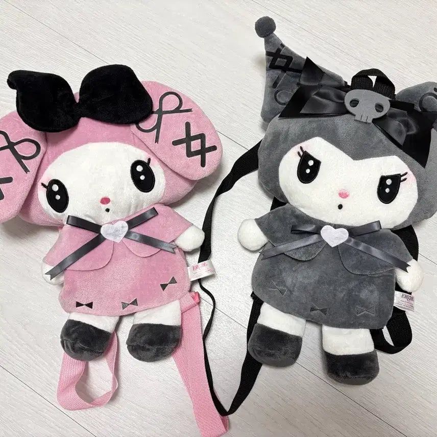 [BUNJANG] Sanrio My Melody &amp; Kuromi Plush Bag Set / 산리오 마이멜로디, 쿠로미 가방