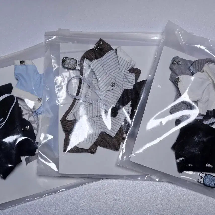 [BUNJANG] Woob AB Fashion 10cm Doll Clothes Bundle Set (Navy, Brown, Black) / (우블) 10cm 코튼컬리지 인형 의상(네이비,브라운,블랙) 일괄 판매