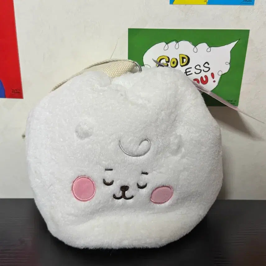 [BUNJANG] BT21 RJ Pouch Bag with Doll Set / [미사용] BT21 RJ 알제이 복조리 파우치 가방 인형 세트
