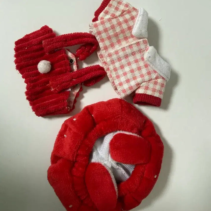 [BUNJANG] 10cm Doll Clothes Strawberry Pattern Set / 10cm 인형옷 딸기소년 인형옷 세트