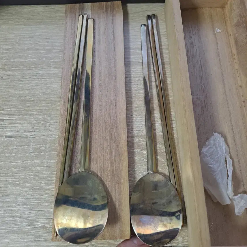 [BUNJANG] Intangible Cultural Property Lee Bong-ju Bangj-yugi Cutlery Set / 무형문화재 이봉주 방짜유기 수저 유기수저 놋수저