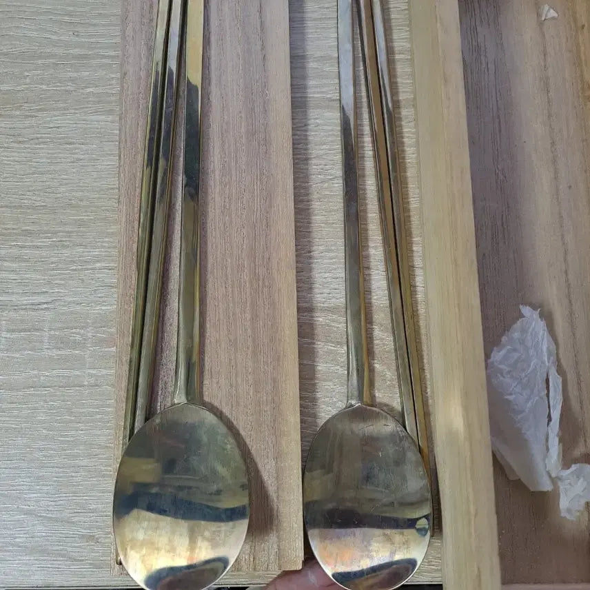 [BUNJANG] Intangible Cultural Property Lee Bong-ju Bangj-yugi Cutlery Set / 무형문화재 이봉주 방짜유기 수저 유기수저 놋수저