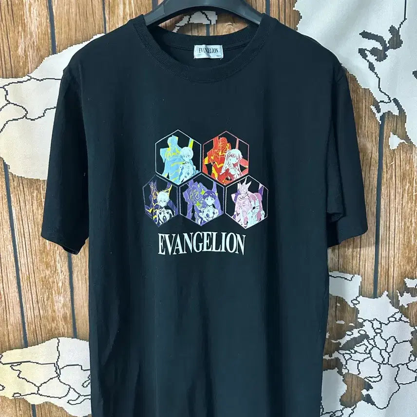 [BUNJANG] Evangelion Japanese Edition Pilot &amp; EVA Unit Graphic T-Shirt Black / 에반게리온 일본판 파일럿 &amp; EVA 유닛 그래픽 반팔티 블랙