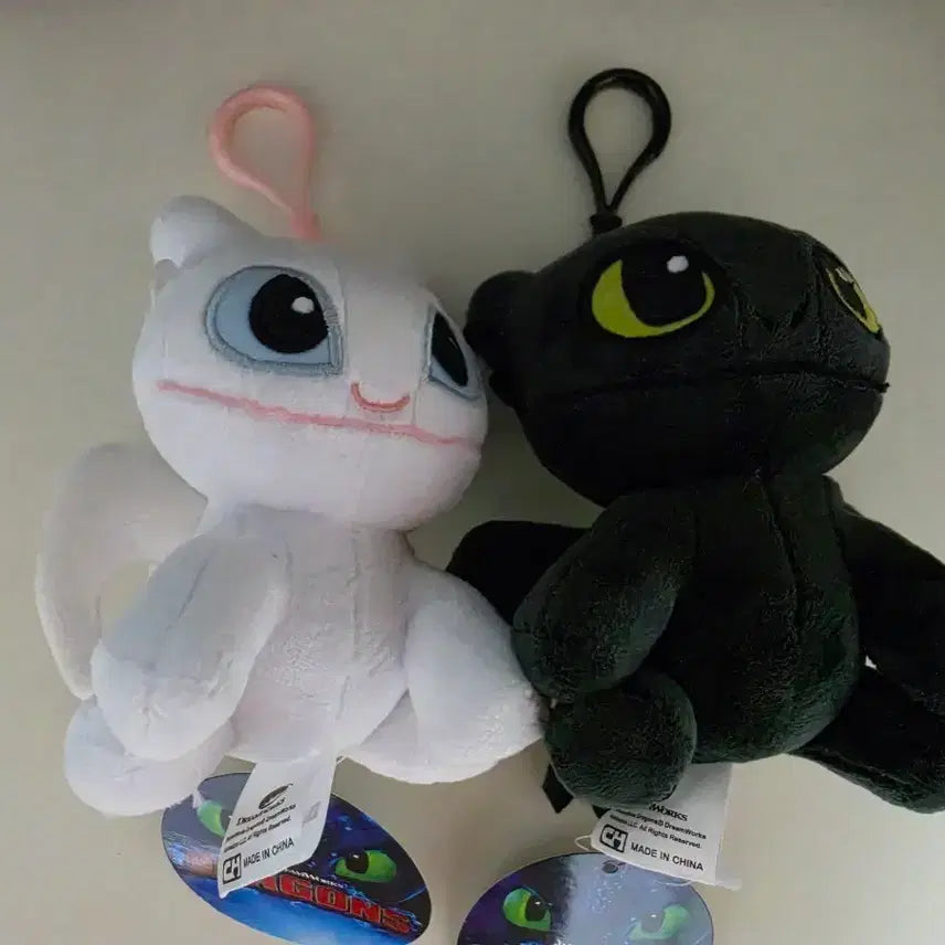 [BUNJANG] DreamWorks Dragons Toothless &amp; Light Fury Plush Set / 드래곤 길들이기 인형 라이트 퓨어리, 투슬리스 일괄