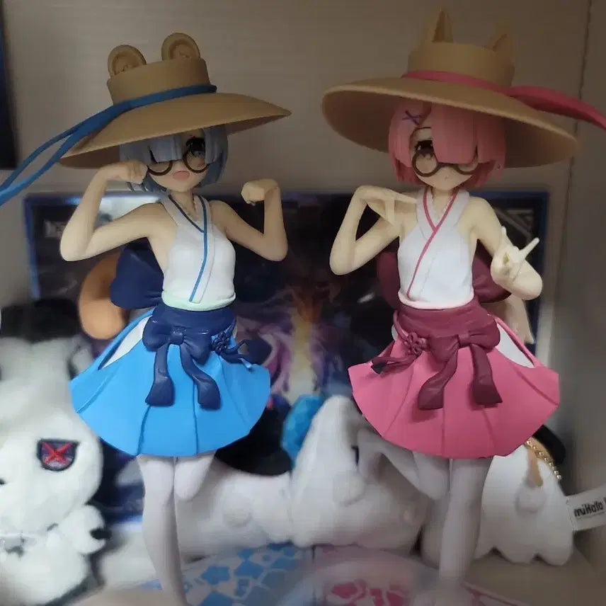 [BUNJANG] Re:Zero Rem Ram KongKongFox KongKongRaccoon Figure Bundle Set / 리제로 렘 람 콩콩여우 콩콩너구리 피규어 일괄판매