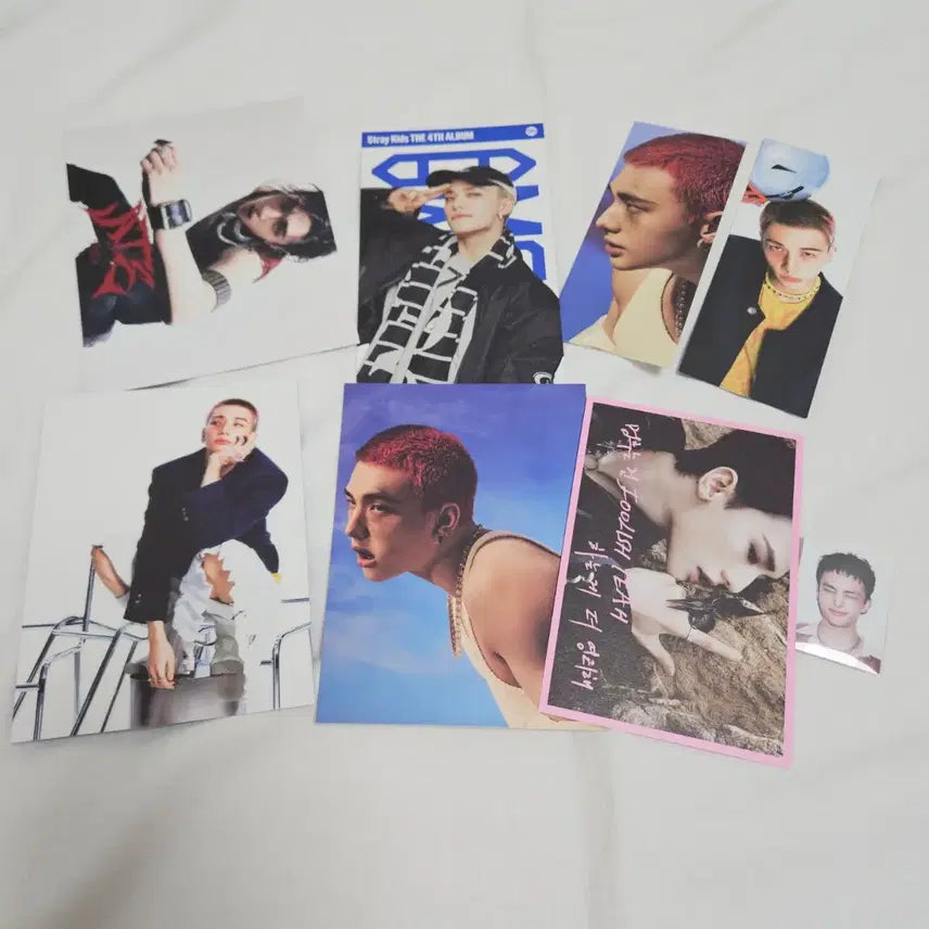 [BUNJANG] Stray Kids Hyunjin Ate Karma Do It Paper Goods Bundle Set / 스트레이키즈 현진 지류 굿즈 엠디 엽서 포스터 티켓 증사 증명사진 우표 스티커 포카 에이트 ate 카르마 karma 두잇 do it