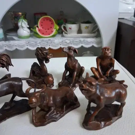 [BUNJANG] Set of 12 Zodiac Animal Statues / 적동십이지신 동물 상 세트