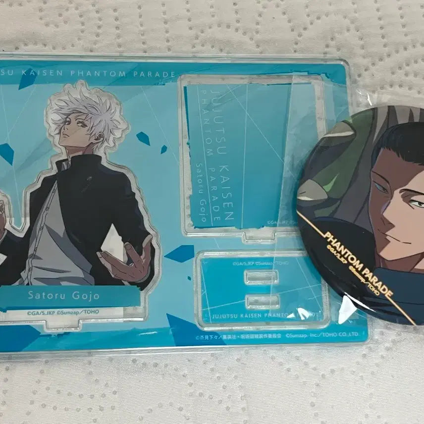 [BUNJANG] Jujutsu Kaisen Gojo Phantom Parade Acrylic Stand &amp; Geto Badge Set / 주술회전 고죠 팬텀퍼레이드 아크릴 스탠드+게토 뱃지