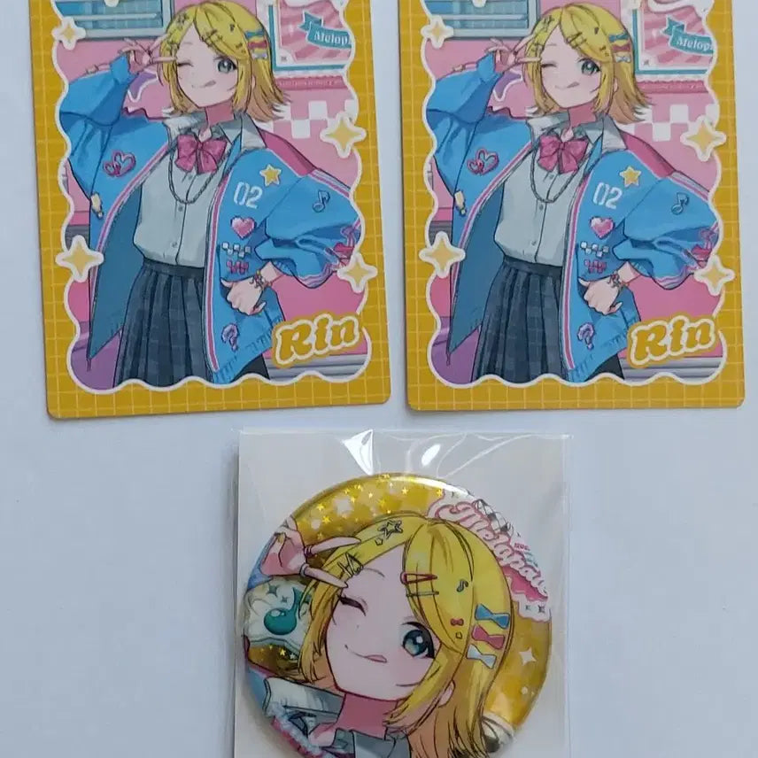 [BUNJANG] Kagamine Rin Meropare Can Badge &amp; Card Bundle Set / 일괄) 프세카 프로세카 메로파레 카가미네 린 캔뱃지 카드 굿즈 포토카드 뱃지 지류