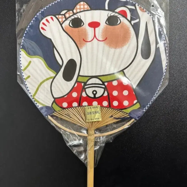 [BUNJANG] Kyoto Cat Maneki Neko Bamboo Fan / 일본 교토 고양이 마네키네코 대나무 부채