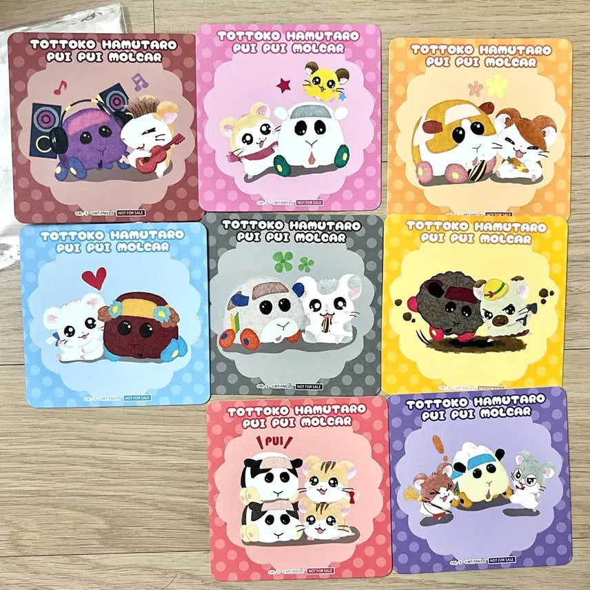 [BUNJANG] Hamtaroh x Moruka Pop-up Lucky Draw Paper Coaster Set (8 types) / 햄토리x모루카 팝업 럭키드로우 종이 코스터 8종 판매