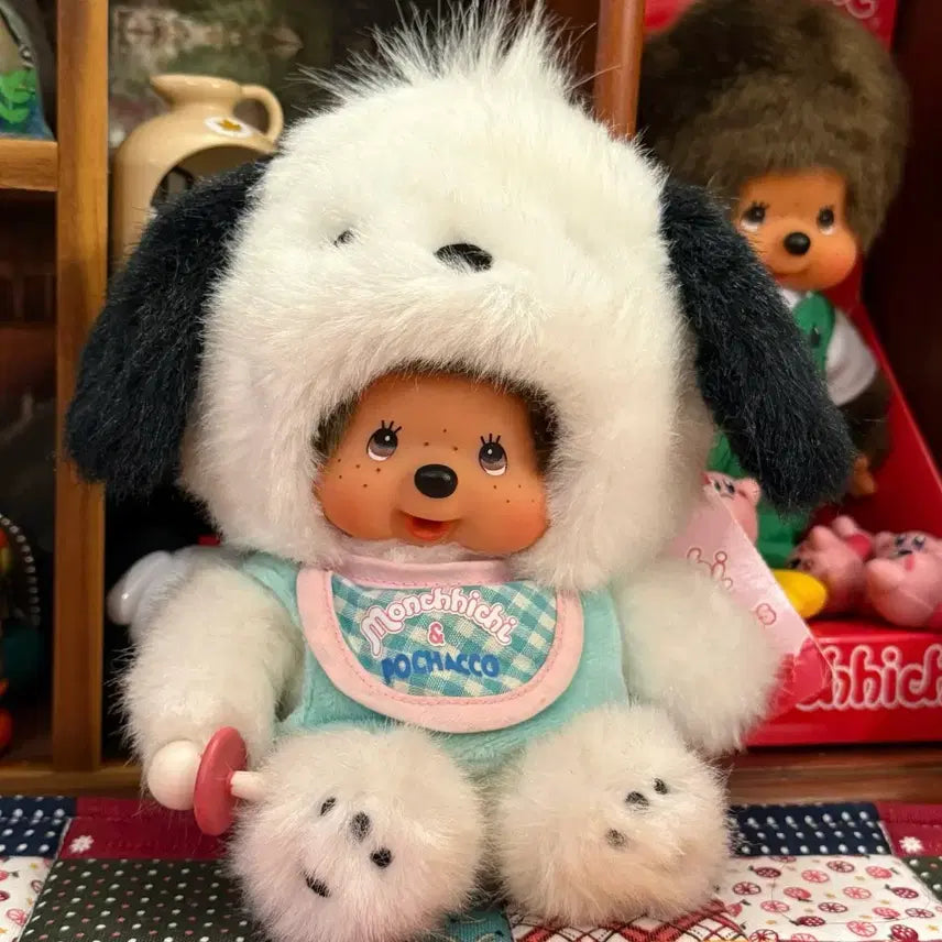 [BUNJANG] Sanrio Pochacco x Monchhichi Doll / 고전 산리오 콜라보 시리즈 포차코 몬치치 인형 정품