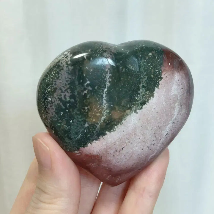 [BUNJANG] Ocean Jasper Heart Gemstone (Rare Color Mix/Pattern) / 오션재스퍼 하트 원석 (희귀컬러믹스/패턴)