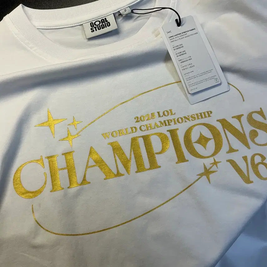 [BUNJANG] T1 2025 World Championship G STUDIO T-Shirt / T1 티원 2025 월즈 월드 챔피언십 우승 티셔츠 골스튜디오 양도 판매