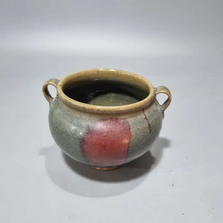 [BUNJANG] Goryeo Dynasty Hongban Gyunyo Yangiro Vase / 원 홍반균요 양이로. 가로15.5 높이 11