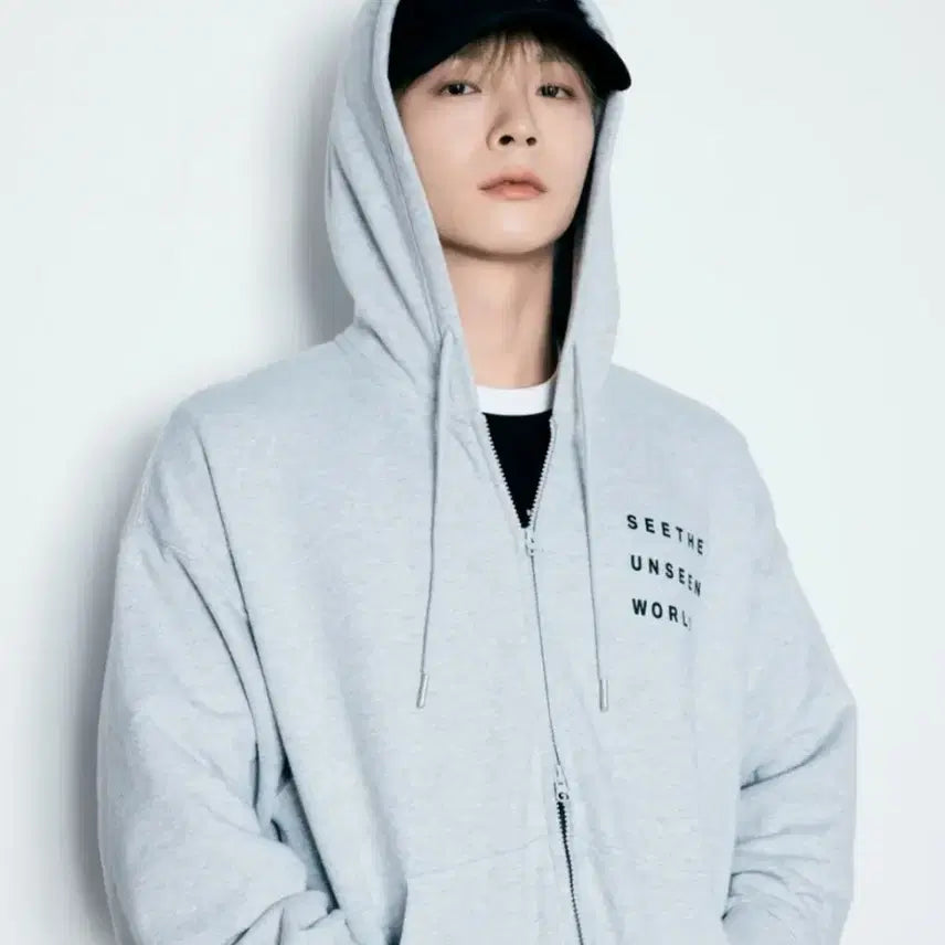 [BUNJANG] Lucy Hoodie Zip-up Gray Size S / 루시 후드 집업 회색