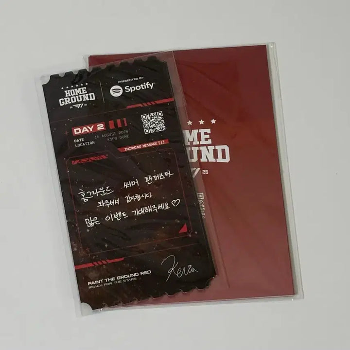 [BUNJANG] T1 Faker Homeground Original Ticket Day 2 + Postcard (5-Member Set) / T1 티원 홈그 오리지널 티켓 day 2 + 엽서 (5인세트)