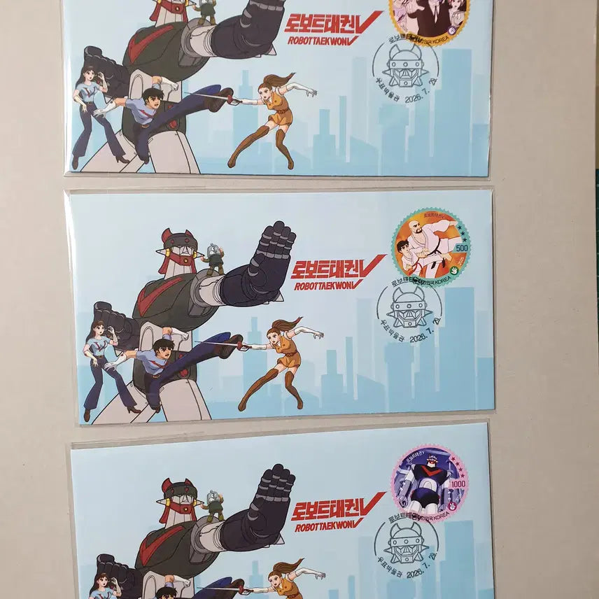 [BUNJANG] Robot Taekwon V Stamp Museum First Day Cover / 로보트태권V 우표 박물관 초일봉투/ 맥시멈/ 전시회 자료