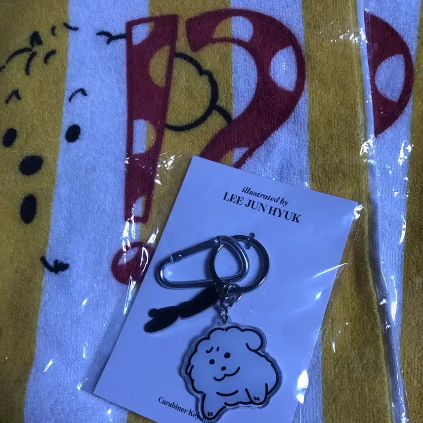[BUNJANG] Lee Jun Hyuk Actor Fan Meeting Popcorn Keyring &amp; Hand Towel Bundle Set (Sealed) / 일괄 미개봉) 이준혁 배우 팬미팅 팝콘이 키링 + 핸드타올 2장