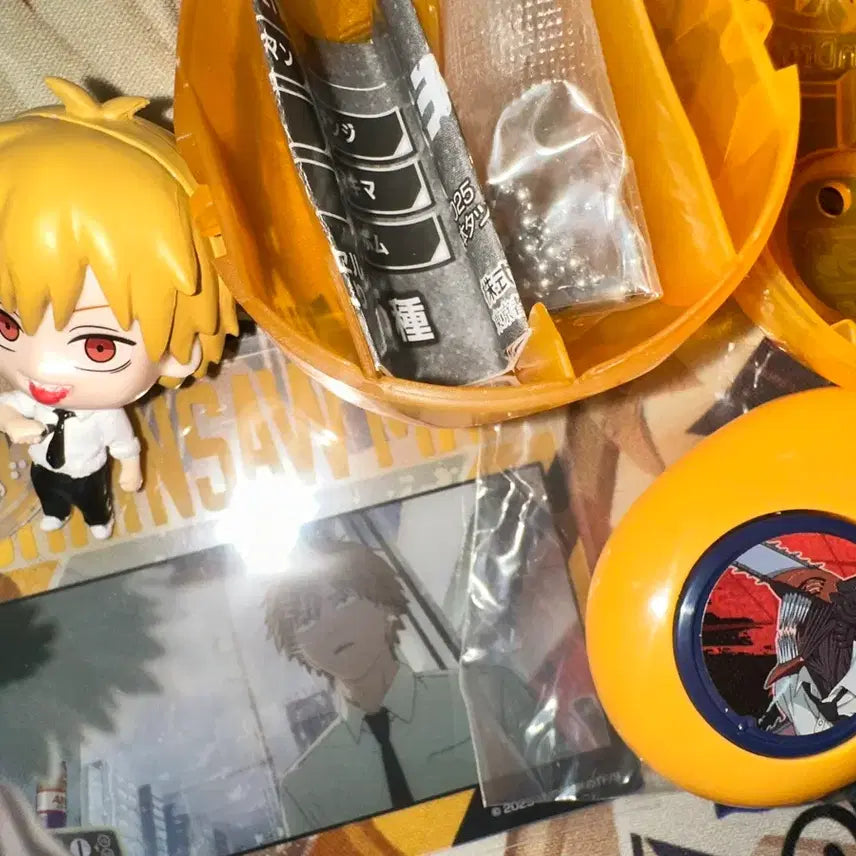 [BUNJANG] Chainsaw Man Denji Gacha Figure Voice Keyring Clear Card Set / 체인소맨 덴지 가챠 피규어 보이스 키링 클리어 카드