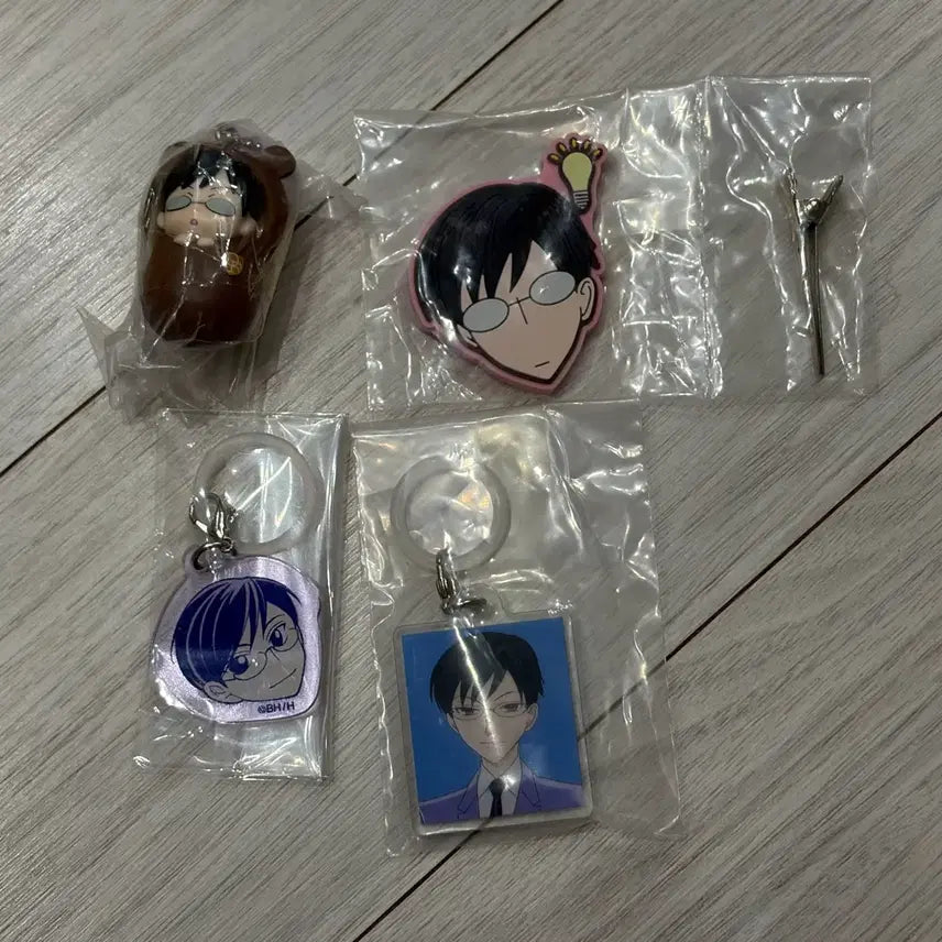 [BUNJANG] Ouran High School Host Club Kyouya Hairpin &amp; Marker Gacha Set (Bundle Set) / 일괄 오란고교 호스트부 사교클럽 쿄우야 헤어핀 메지루시  가챠 포대기 세트