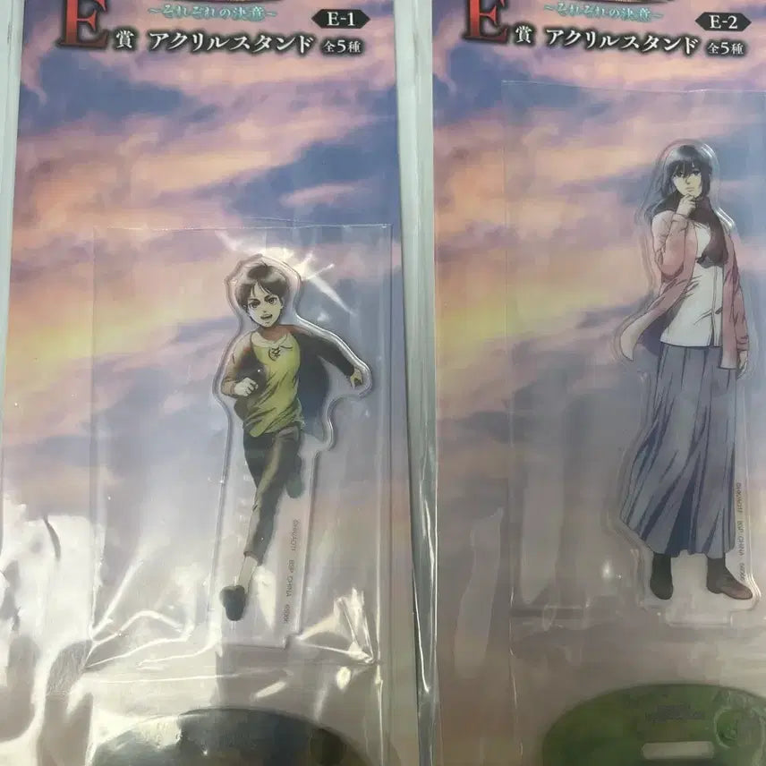 [BUNJANG] Attack on Titan Ichiban Kuji Acrylic Stand Set Eren Mikasa / 진격의 거인 쿠지 제일복권 아크릴 스탠드 에렌 미카사 일괄