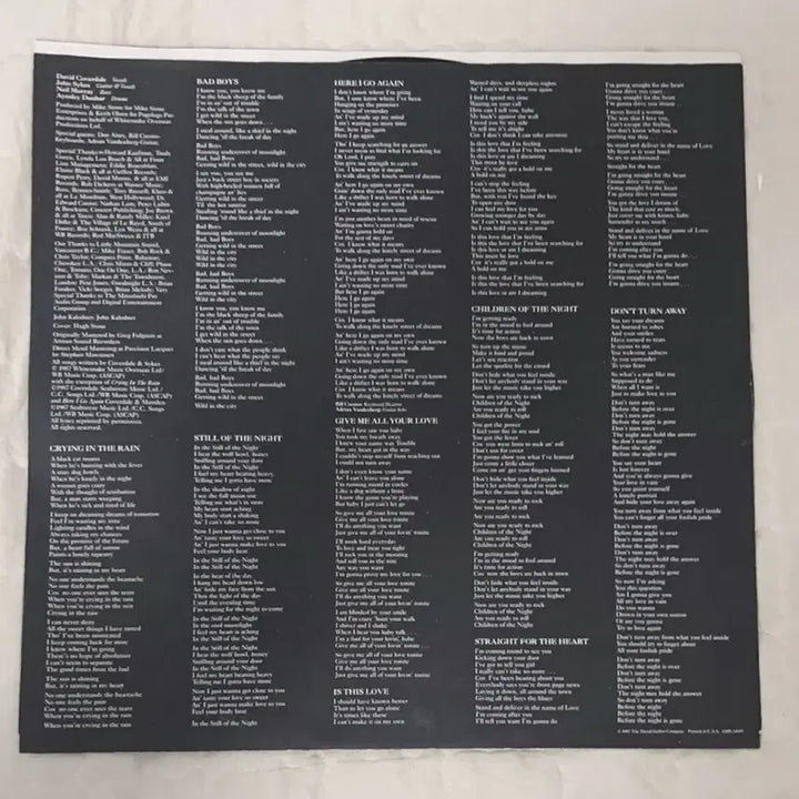 [BUNJANG] Whitesnake 1987 US First Press LP / Whitesnake lp (메탈lp)