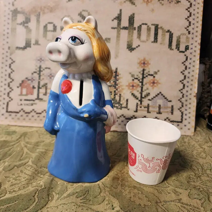 [BUNJANG] Portuguese Hand-Painted Ceramic Piggy Bank 20.4cm / 포르투갈 도자기 저금통 핸드 페인티드 높이20.4cm