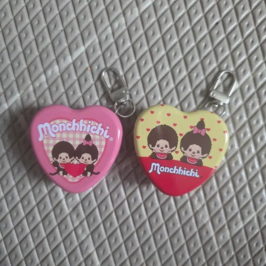 [BUNJANG] Monchhichi Heart Chocolate Tin Case Set / 몬치치 하트 초코틴 틴케이스 2개 일괄