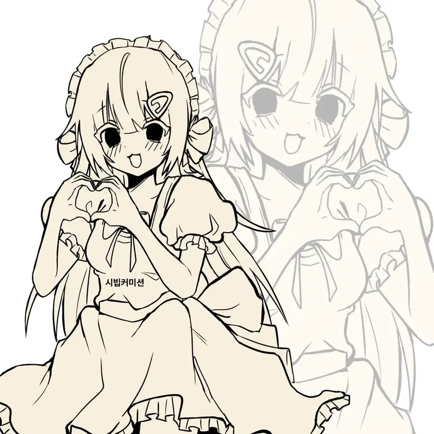 [BUNJANG] Bishojo (Beautiful Girl) Single-Color Illustration Commission (Half-Body) / 미소녀 단색 일러스트 커미션