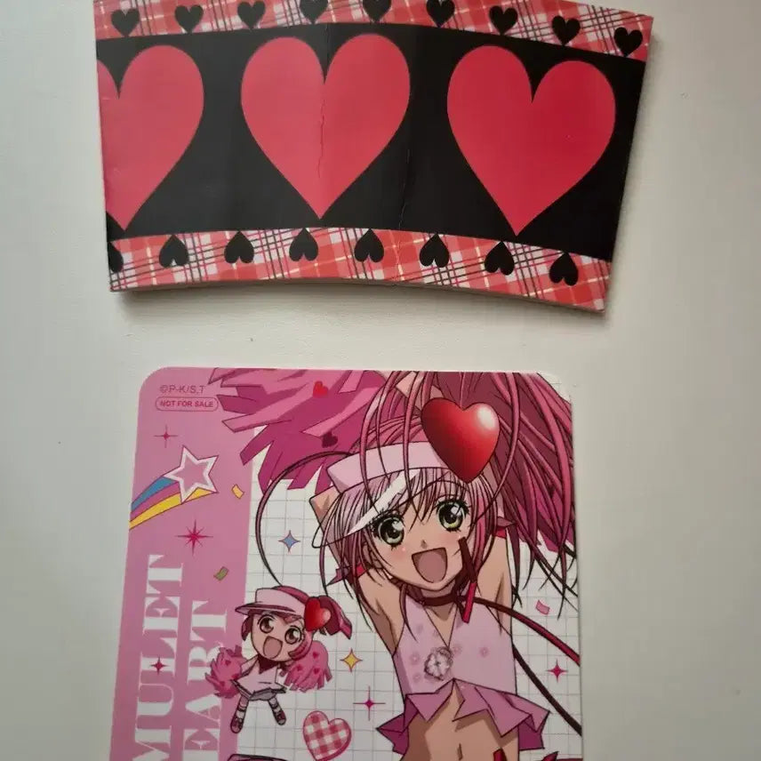 [BUNJANG] Character Collectibles Amulet Heart Coaster &amp; Cup Holder Set / 캐캐체 애뮬릿하트 코스터+컵홀더