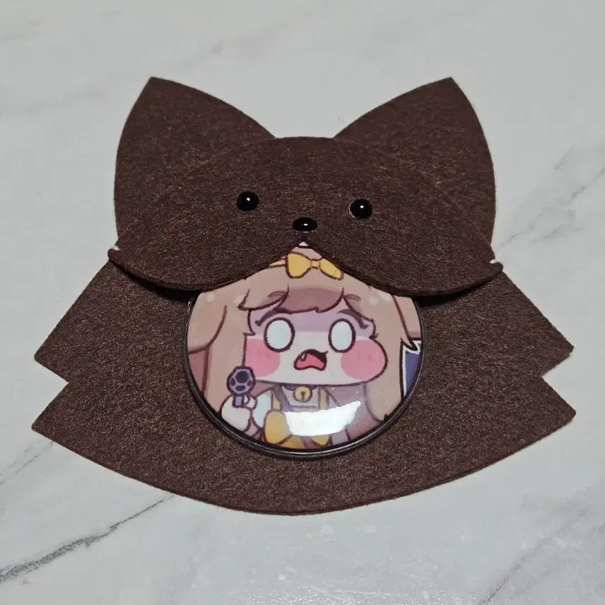[BUNJANG] Handmade Furry Animal Felt Ita Bag Can Badge Cover / 수제 주문제작 핸드메이드 이타백 퍼리 동물 펠트 캔뱃지 커버