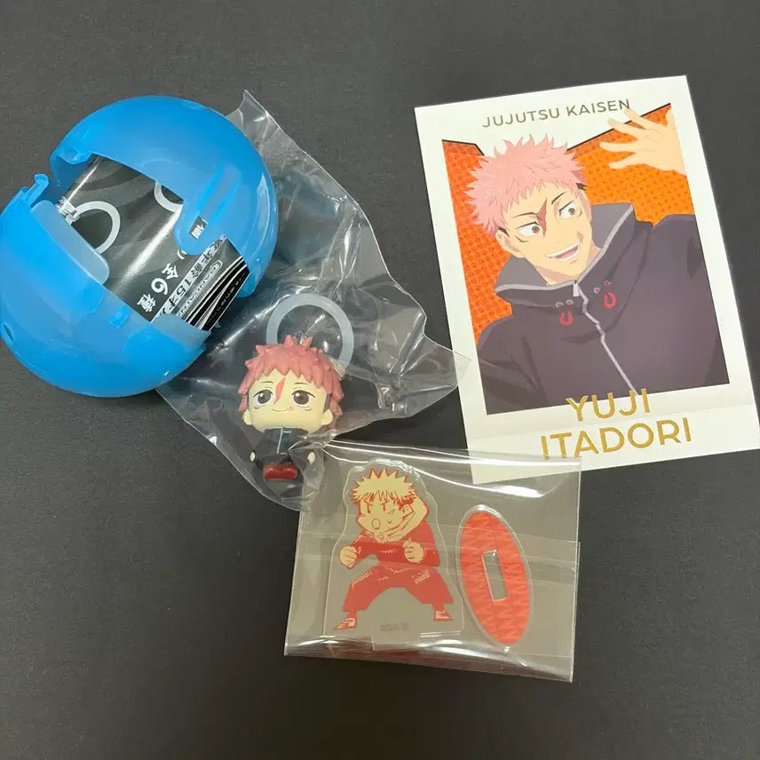 [BUNJANG] Jujutsu Kaisen Yuji Itadori Mini Acrylic Stand &amp; Paka Bundle Set / (일괄) 주술회전 이타도리 유지 메지루시, 미니아크스타, 파샤