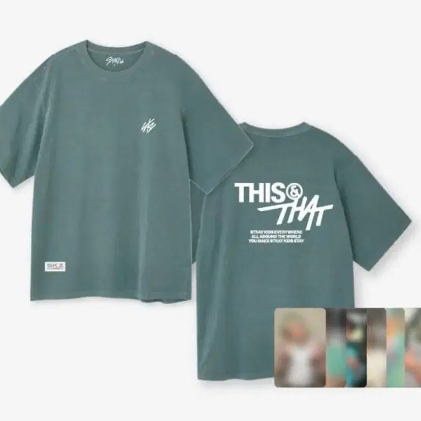 [BUNJANG] Stray Kids THIS&amp;THAT Limited Edition Short-Sleeve T-Shirt with 7-Member Photocard Set / 스키즈 디스앤뎃 팝업 반팔티셔츠 포토카드(7명)