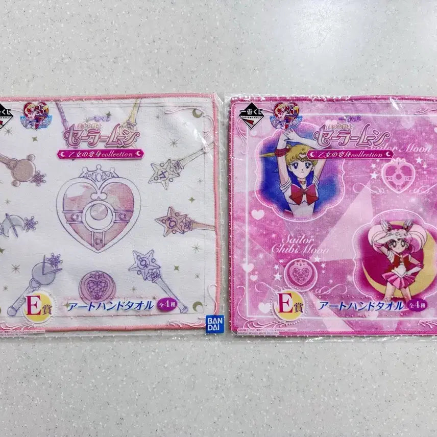 [BUNJANG] Sailor Moon Mini Hand Towel Set (2 Types) / 세일러문 미니 핸드 타월 타올 공식 굿즈 제일복권 쿠지 2종 세트 치비문