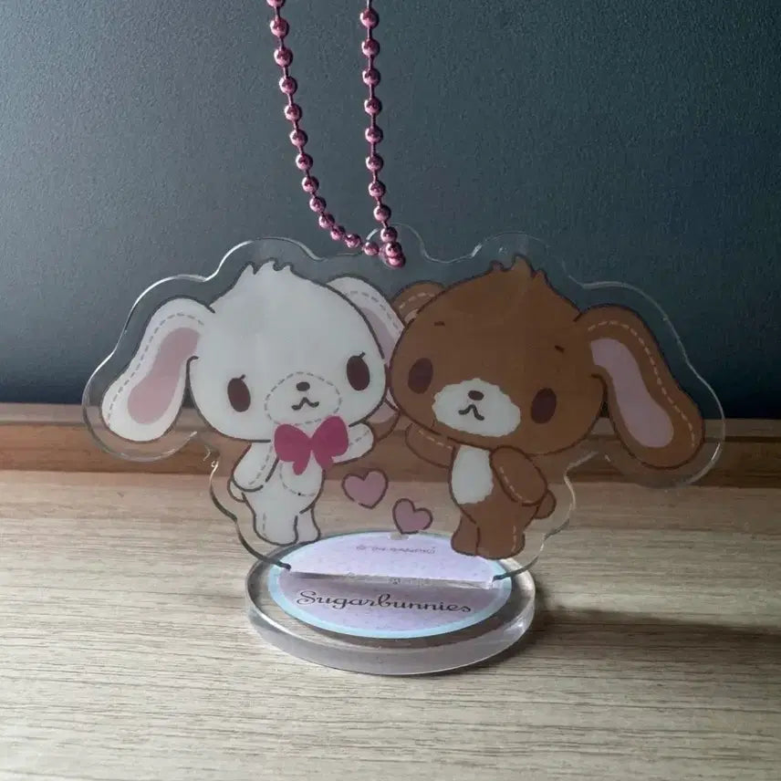 [BUNJANG] Sugarbunnies Acrylic Stand &amp; Keychain Set / 고전 슈가바니즈 아크릴 스탠드 시로우사 쿠로우사 인형 키링 가챠 파우치 메지루시 산리오