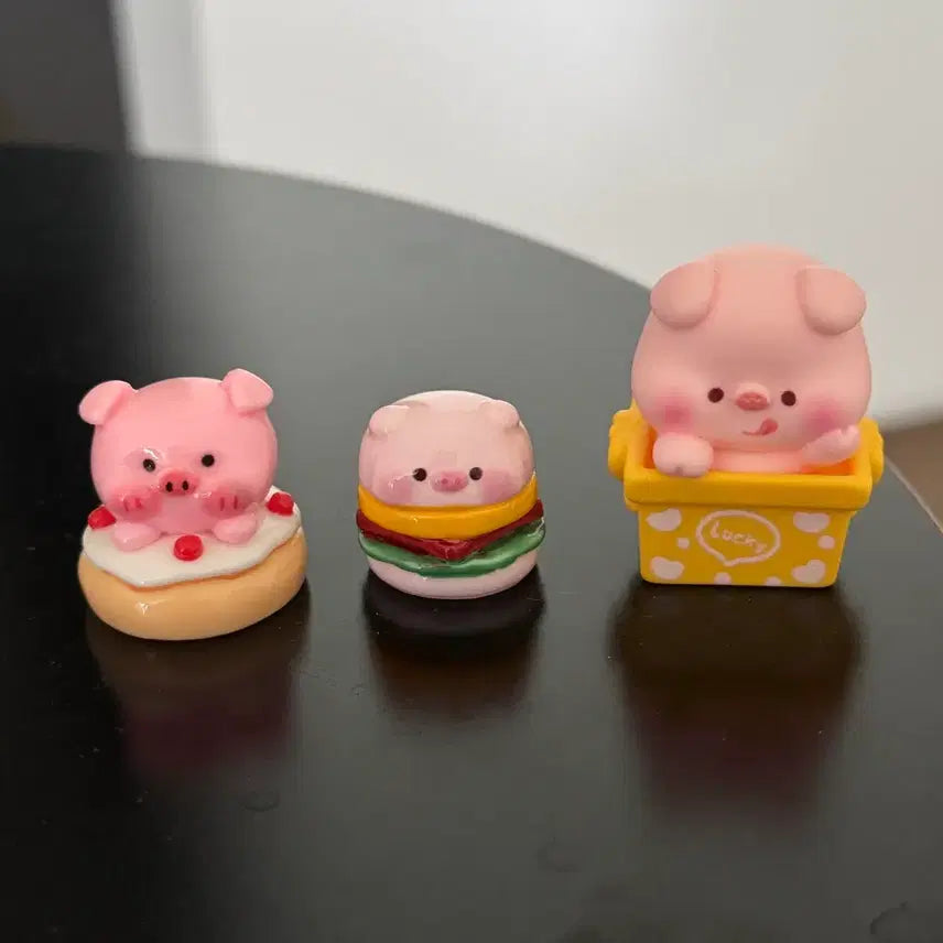 [BUNJANG] Mini Pig Figure Set (3 Types) / ㅁㅣ니 돼지 피규어 3종 세트