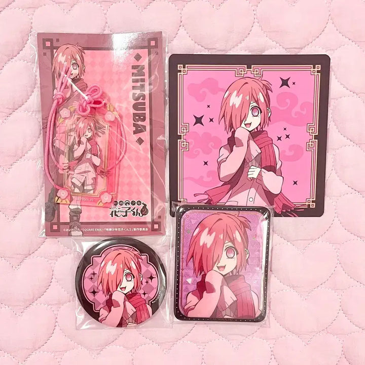 [BUNJANG] Jibaku Shonen Hanako-kun Mitsuba Sousuke Omamori Can Badge &amp; Coaster Set / 지박소년 하나코군 지하군 미츠바 소스케 오마모리 캔뱃지 코스터