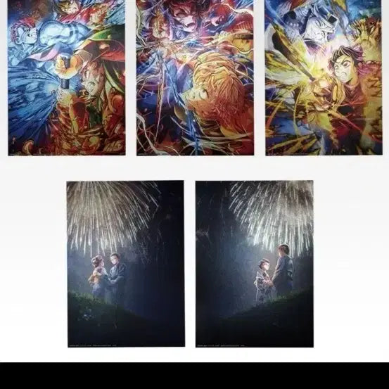 [BUNJANG] Demon Slayer Upper Rank 2 Ichiban Kuji E Prize Metallic Visual Sheet Set (5 Types) / 귀멸의 칼날 상현2 제일복권 E상 메탈릭 비주얼 시트 5종