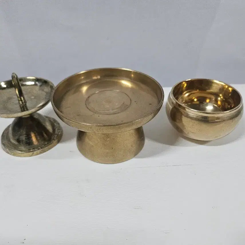 [BUNJANG] Vintage Candle Holder Set with Tray and Shot Glass / 빈티지 촛대외 3종 세트