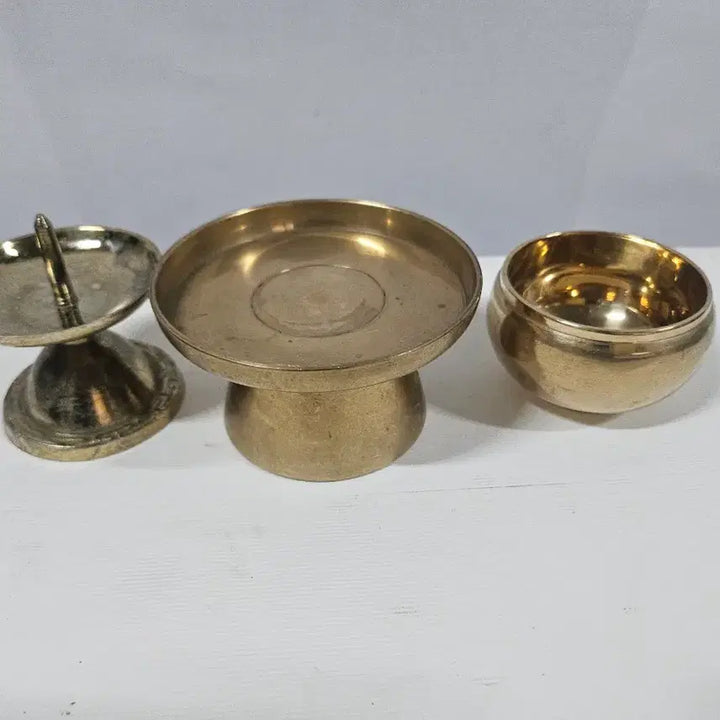 [BUNJANG] Vintage Candle Holder Set with Tray and Shot Glass / 빈티지 촛대외 3종 세트