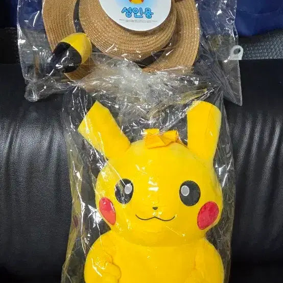 [BUNJANG] Pokemon Starry Paradise Pop-up Pikachu Straw Hat + Backpack Set / 포켓몬 별빛낙원 팝업  피카츄 밀짚모자+배낭