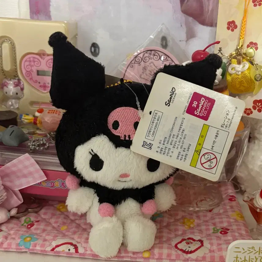 [BUNJANG] Sanrio Kuromi FuwaFuwa Mascot Doll Keychain Strap / 정품 쿠로미 인형 산리오 쿠로미 후와후와 산리오인형 키링 스트랩