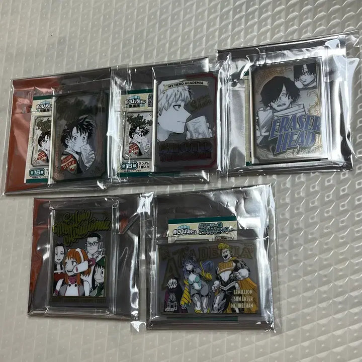 [BUNJANG] My Hero Academia Art Exhibition Mirror-style Acrylic Sticker Set (5 Types) / 히로아카 원화전 미러풍 아크릴스티커 5종 일괄판매