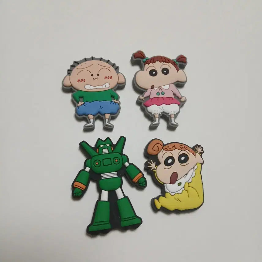 [BUNJANG] Crayon Shin-chan Gachapon Rubber Magnets Bundle Set (Shin-chan, Shiro, Nene, Bo) / 짱구 고무 마그넷 짱아 건담 유리 훈이 가챠 피규어