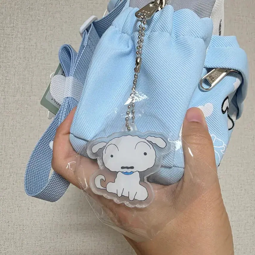 [BUNJANG] Crayon Shin-chan Snow-white Dog Plush Keychain Backpack Charm / 짱구는 못말려 흰둥이 키링 백팩