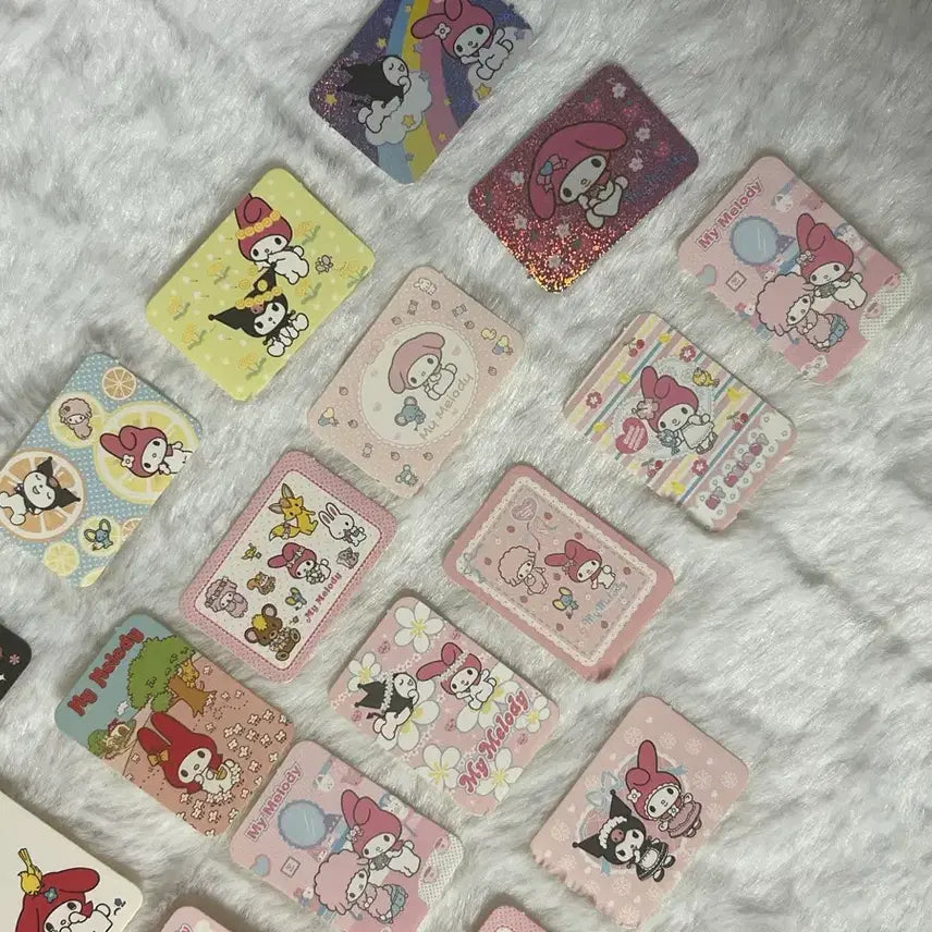 [BUNJANG] Vintage Sanrio My Melody &amp; Kuromi Mini Seal Card Bundle Set / 가격인하/급처) 고전 산리오 마이멜로디 쿠로미 미니 씰 카드