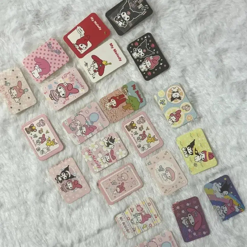 [BUNJANG] Vintage Sanrio My Melody &amp; Kuromi Mini Seal Card Bundle Set / 가격인하/급처) 고전 산리오 마이멜로디 쿠로미 미니 씰 카드
