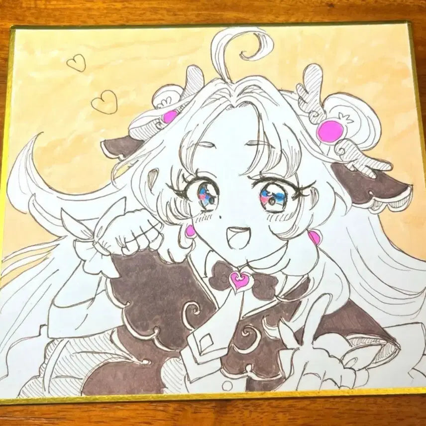 [BUNJANG] Pretty Cure Cure Answer Hand-Painted Art Card / 프리큐어 큐어 앤서 손크림 색지
