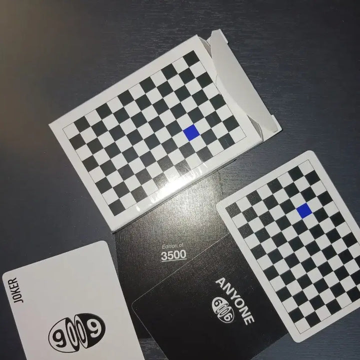 [BUNJANG] Anivone Blue Checkerboard Playing Cards Magic Cards (Set of 2) / 애니원 블루 체커보드 플레잉카드 마술카드 2개